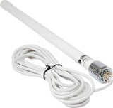 Close-up van de Sirio SCO-868-6  (2111720.80) ISM LoRa antenne voor Helium Miner en loT netwerken. voorzien van een SMA aansluiting