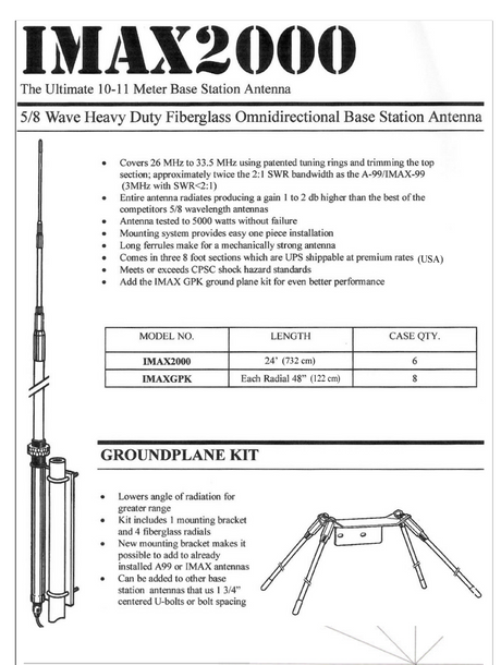 Solarcon IMAX2000 datasheet