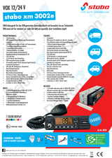 Flyer van de Stabo XM 3002e mobiele 27MHz CB transceiver voor 12V en 24V