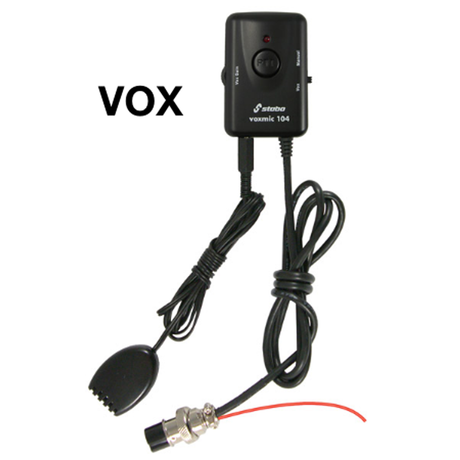 Stabo VoxMic 104 Handmicrofoon met ingebouwde VOX functie werkt op 12 volt met 27MC bakkies die een 4-pins aansluiting hebben