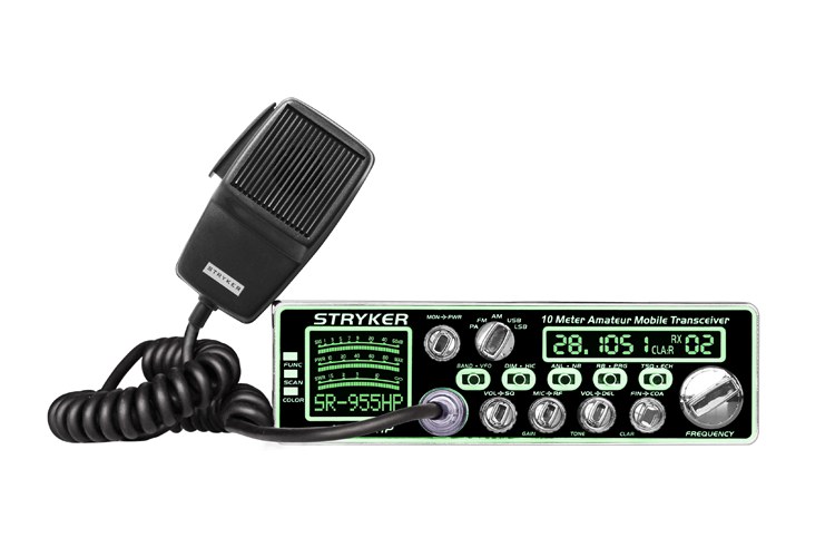 Stryker SR-955HPC 10M transceiver met lichtgroene ledverlichting en microfoon