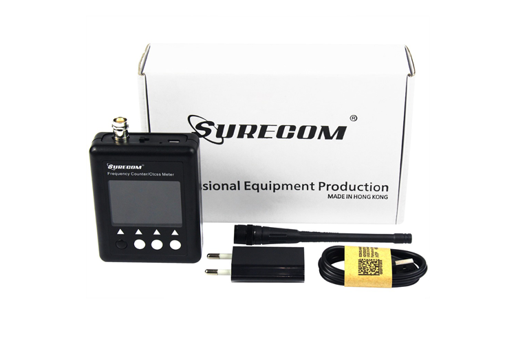 Surecom SF-401 Plus frequentie counter met meegeleverde accessoires