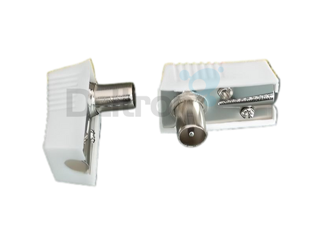 TVM01 haakse coax male connector 9,5 mm. Ideaal voor TV- en radioaansluitingen