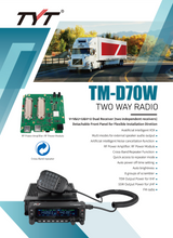 TYT D70W flyer mobiele dual band transceiver 70W
