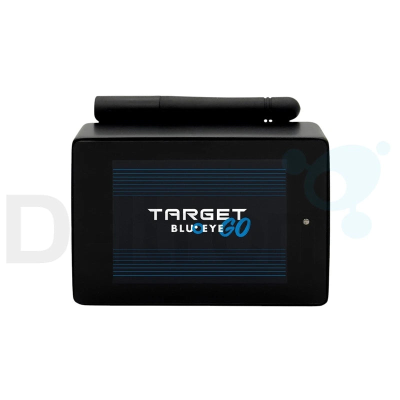 Voorzijde van de Target Blu Eye Go een plug and play waarschuwingssysteem voor naderende hulpdiensten zoals politie, brandweer en ambulances