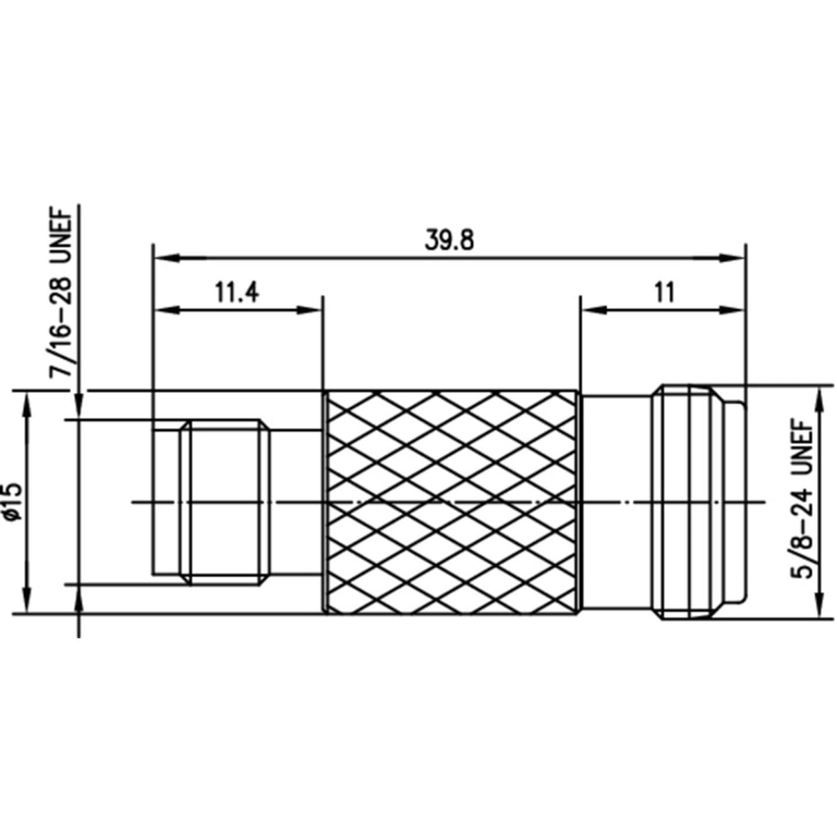 Afmetingen van de Telegärtner 100023666 adapter die van TNC-Female naar N-Female gaat