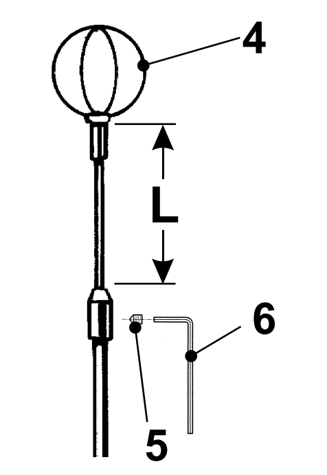 Topsectie van de Sirio GPS 1/2 golf basisantenne met ronde bol op de top