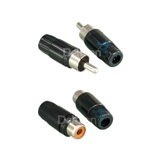 Tulp stekker set, ook wel RCA-connectoren genoem. Bestaande uit een Male en een Female tulp stekker