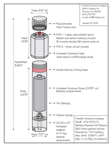 Tekening van Firestik Strobestik led lamp met alle onderdelen beschreven