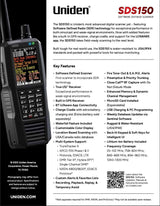 Amerikaanse flyer van de Uniden SDS150 nieuw model (2026) handheld scanner