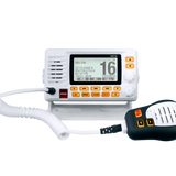 Voorzijde Uniden UM-725 GBT marifoon met Bluetooth waarmee je met smartphone privéberichten kunt versturen naar compatible marifoons