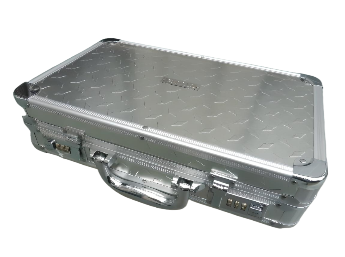 Vaultz veiligheidskoffer met cijferslot en staalkabel in traanplaat uitvoering