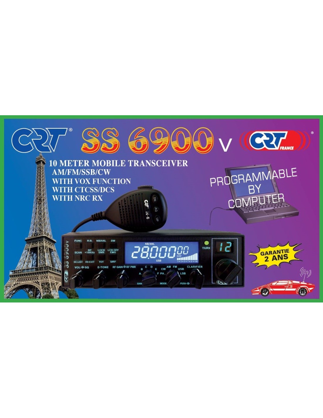 CRT SS6900 Blue V8 VOX Compact 27MHz 10M