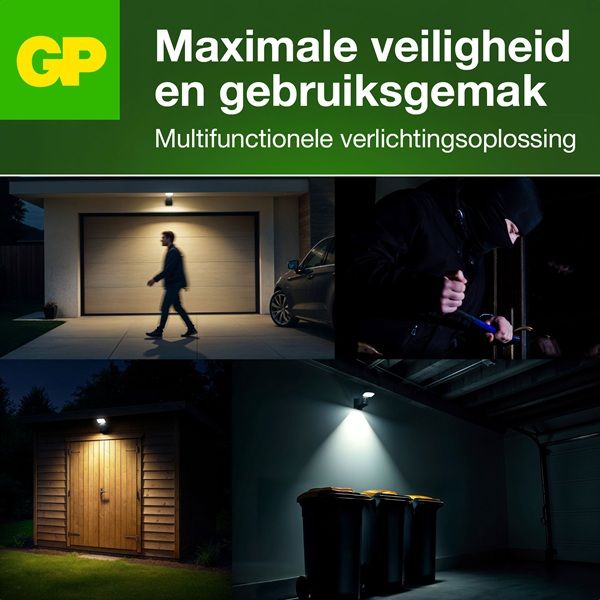 Voorbeeld bewegingssensor op de draadlozen led buitenlamp van GP, de RF1.1