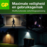 Voorbeeld bewegingssensor op de draadlozen led buitenlamp van GP, de RF1.1