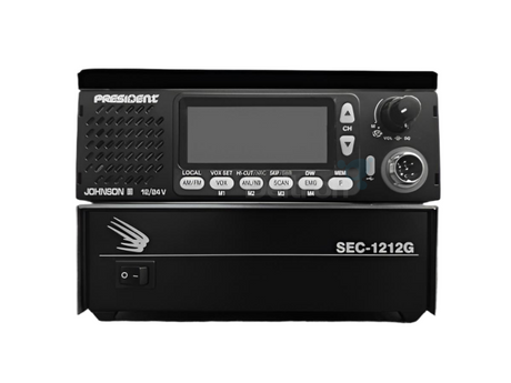 Behuizing voor President Johnson-3/ en FK-3 27MC transceivers zodat je deze kunt combineren met een Samlex voeding en zo een mooie compacte set-up hebt
