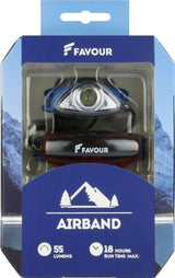 Favour H1311 hoofdlamp met achterlicht in de originele verpakking