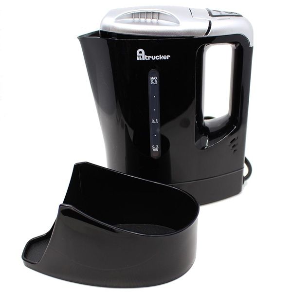 24V 300W waterkoker met standaard voor gebruik in de vrachtwagen. Om onderweg een kop thee, koffie, soep of noodels te maken