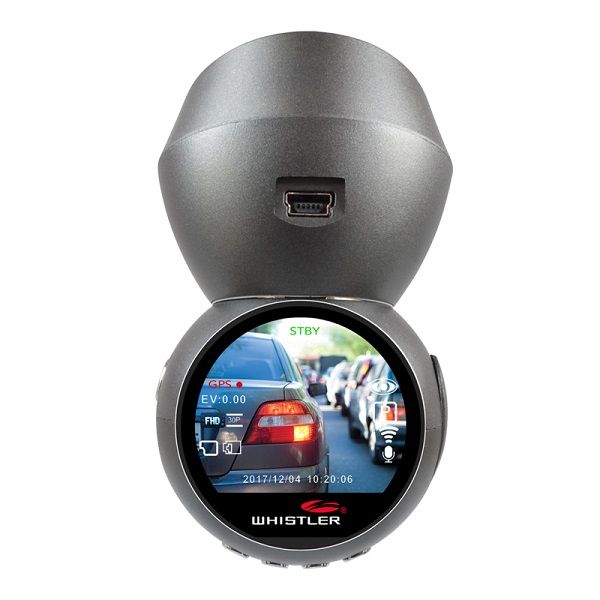 Whistler D28RS HD GPS Dashcam die 360 graden te draaien is. Voorzien van magnetische houderaan het raam