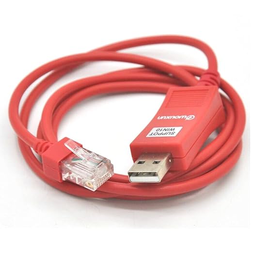 Wouxun programmeerkabel PCO-003 oranje/rood met RJ45 en USB aansluiting