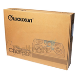 Verpakking van de zesvoudige Wouxun KG-D26 desktop lader