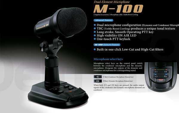 Yaesu M-100 Dynamic Table Microphone with Lock Function | Deltron