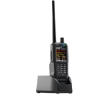 Uniden SDS150 handscanner met meegeleverde cradle waarin ook een extra accu geplaatste kan worden