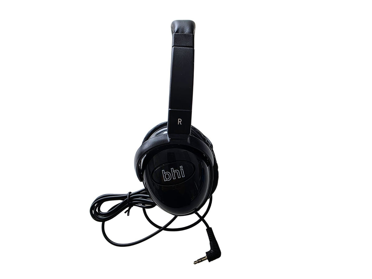 Zijkant van de BHI HP-2 stereo koptelefoon met 150cm kabl en een 3,5mm connector