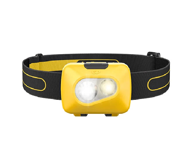 Ingeschakelde GP CH42 hoofdlamp met instelbare lichtsterkte